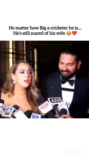 Even Yuvraj singh is scared of his wife 😂❤️ #yuvrajsingh #funny #couple #cute #shorts #viral #edits