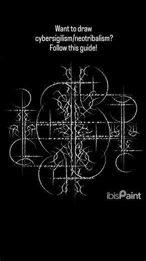 @netheretch on Instagram: "Neotribalism/cybersigilism Tutorial for day 5🖤 hopefully this helps @abkxq_ (asked how it's done) thanks for everyones support I love to inspire others and create beautiful art✨🖌️ #cybersigilism #art #neotribalism #artist #ibispaintx #ibispaint"