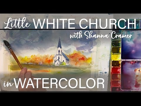 HOW TO PAINT EASY | Little White Country Church in Watercolor