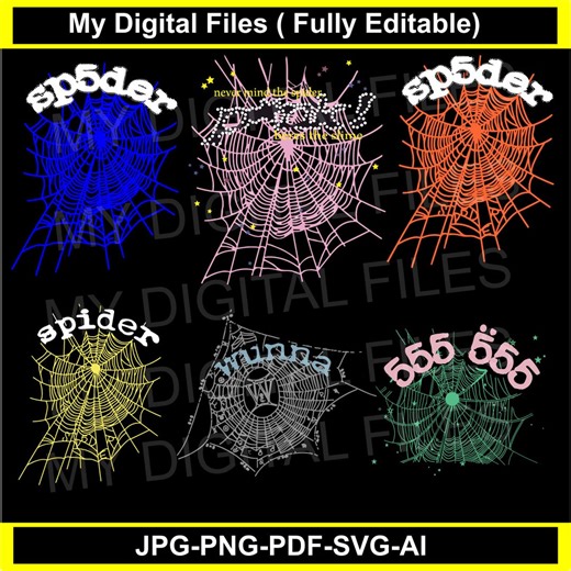 Spider Web SVG Bundle, Illustrator(fully Editable) File, Transparent PNG Files, Halloween Clipart (digitaldownload) - Etsy
