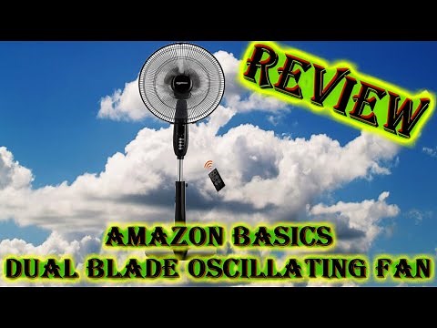 AMAZONBASICS Oscillating Dual Blade Standing Pedestal Fan 16inch (REVIEW)