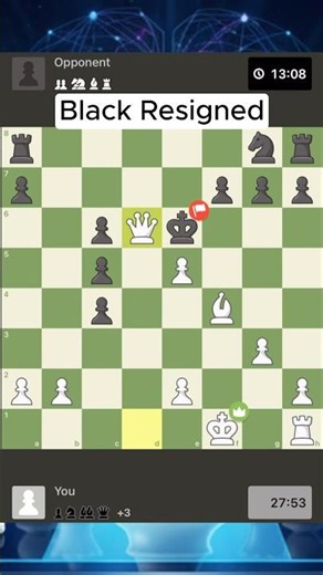 Online Chess ASMR #50 ♟️ — Black Resigned #shorts