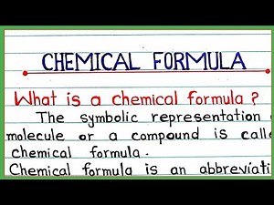 Chemical formula \\ what is a chemical formula \\ examples of chemical formula