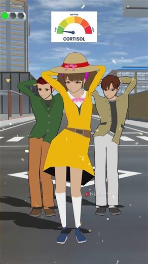 Natsu and 2 Boys joined the Low Cortisol Trend 👀🤭 #sakuraschoolsimulator #shorts #trending #viral