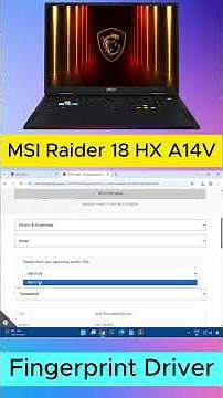 Install MSI Raider 18 HX A14V Biometric / Fingerprint Driver (Windows 11)
