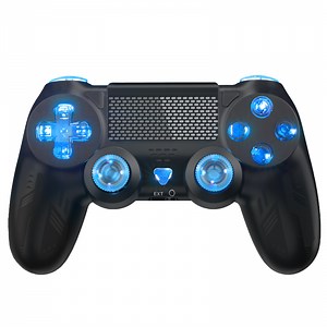 Turpow 2 Pack RGB Wireless Controller for P4, Long Battery Life 6-Axis Motion Sensor Enhanced Grip for Android P4/P3 WinXP/7/8/10(PC) Ios13 and above With 2 USB-C Cable(Black)