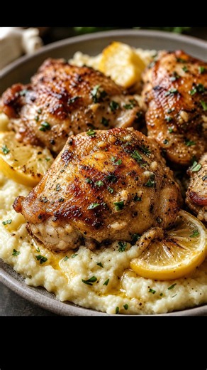 Keto Lemon Garlic Butter Chicken Thighs With Cauliflower Mash Recipe