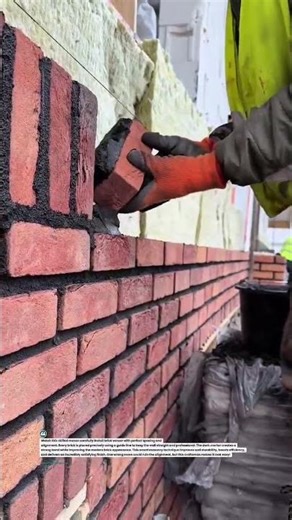 Perfect Brick Veneer Wall Build! Mason Skills #bricklaying #construction #DIY