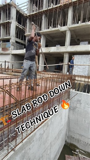 Slab Beam Rod Lowering Technique 💪 #construction #slab #beam #lowering #shortvideo #tranding #build