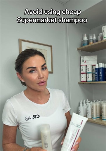 When wearing hair replacement avoid using cheap shampoo and conditioner. If you want your hair to last invest in good products created by CRLAB. Want to know more details dm us #crlabliverpool #wigs #hairloss