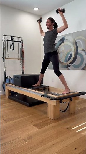 30-min reformer with weights #resistancetraining #pilates #reformer #reformerworkout #pilateslovers