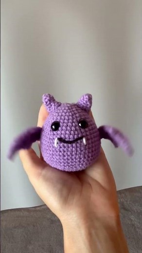Crochet bat comes to life #crochet #amigurumi #bat