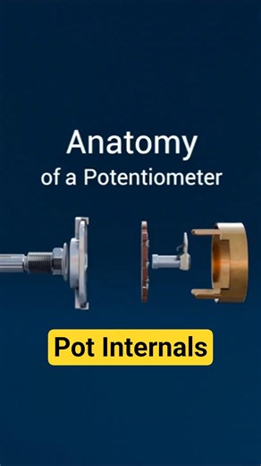 Inside a Potentiometer - Resistive Track, Wiper & Terminals | Potentiometers Explained #shorts