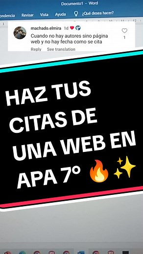 Haz la cita de una web, blog en APA 7° así #apa7 #apa #apa7thedition #apa7ma #apa7maedicion #apa7edicion #citas #word #apaword #office #tesis #proyectodetesis #universidad #universidades #estudiantes #comohacerunatesis #comohacertesis #tesispasoapaso #mitesisdeéxito #rociolima #rociolimatesis