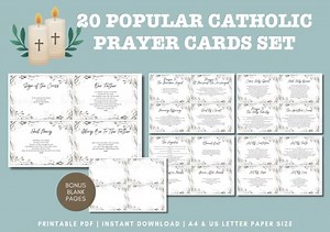 20 Catholic Prayer Cards: Popular Prayers, Religious Gift (printable PDF, Instant Download) - Etsy