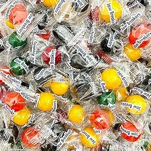 Jawbreakers Candy, Fruit Hard Candy Individually Wrapped, 24 Oz Bag | Lemon, Grape, Orange, Lime, Cherry, Long Lasting Nostalgic Candy