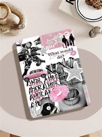 Junk Prin Tablet Protective Case, Compatible With IPad Air 8(M4) 2026 (11-Inch), Air 8(M4) 2026 (13-Inch), (A16) 11th Gen 11-Inch (2025 Model), Apple Air 11 (2025 Model) And 10th Gen 10.9-Inch (2022 Model), With Pencil Slot, Tri-Fold Stand, Auto Wake/Sleep Function, Great Gift For Back To School, Valentine's Day, Holidays | SHEIN