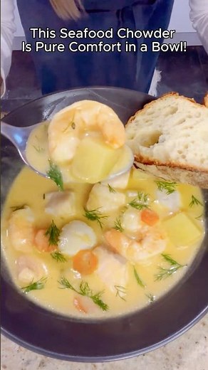 🦐 The Creamiest Seafood Chowder You'll Ever Make! 🍲✨