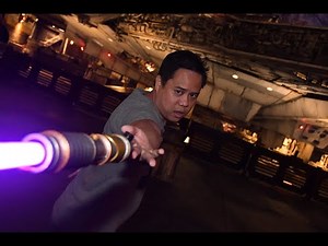 Savi's Workshop Building a Lightsaber at Disneyland, Aug 2022.