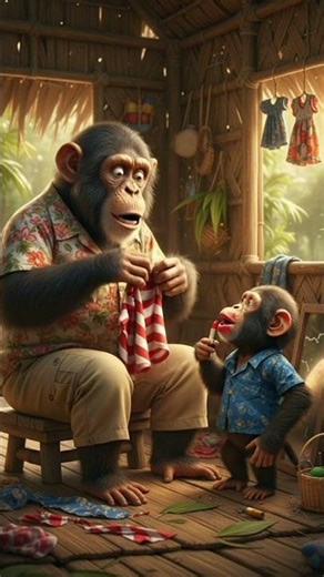 Monkey Fashion Studio Gone Wrong 😂🐒 #funny #funnymonkey #monkey #fart #shorts