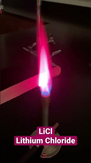 Flame Test of Lithium Chloride LiCl 🔥