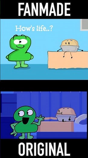 BFDI TPOT 22: Two and Pie Scene - Comparison of Original vs Reanimated Fanmade #tpot #bfdi