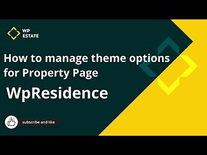 How to manage the WP Residence theme options for Property Page