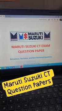 Maruti Suzuki CT Exam Question Answers || Maruti Suzuki CT Question papers || maruti Suzuki CT Exam