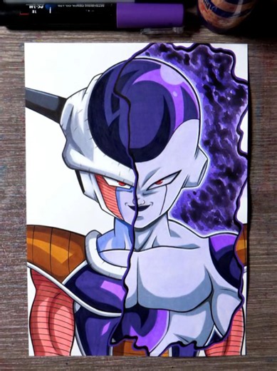 Drawing Frieza Dragon Ball Anime Stained Art Tutorial