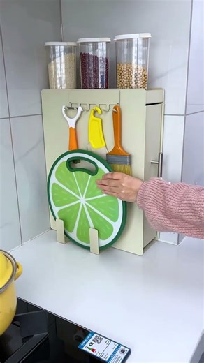 This pull-out spice rack in my house has been used for many years. The pull-out design also prevent