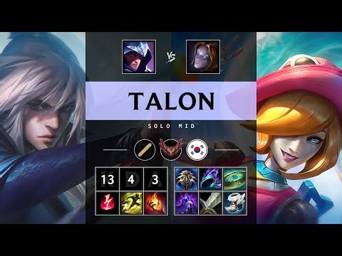 Talon Mid vs Orianna - KR Grandmaster Patch 25.18