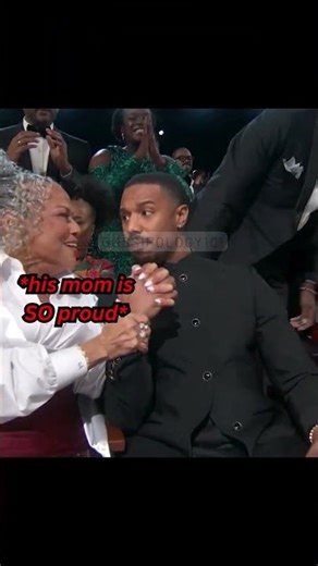 in total SHOCK… michael b. jordan’s mom LOST it at the oscars 🥹🏆