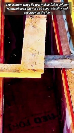 Using A Wood Jig Tool For Concrete Column Alignment