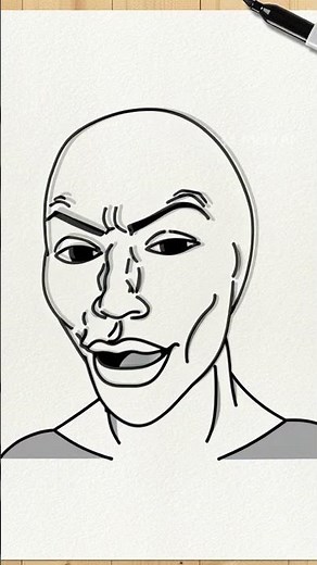 Desenhando o Rosto Sigma com Super Aura +100000000 🤫🤫🤫em Timelapse | Passo a Passo Simples e Fácil