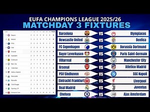 UEFA Champions League 2025/26 | Gameweek 3 Fixtures - Real Madrid vs Juventus, PSG, Barça & More! 🔥