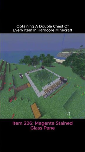 Hardcore Minecraft Double Chest Challenge (Item 226: Magenta Stained Glass Pane)