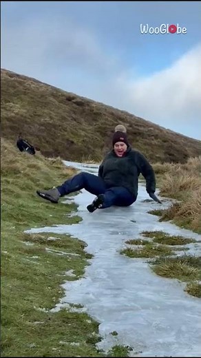 Slippery Brecon Beacons: Ice Wanderer's Wild Ride Begins || WooGlobe