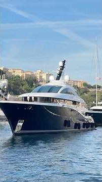 Amazing beautiful FAITH 80m hybrid superyacht departing Monaco GP #f1gp #faith #lawrence #stroll