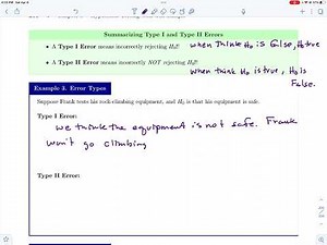 8.2 - Type I and II Errors