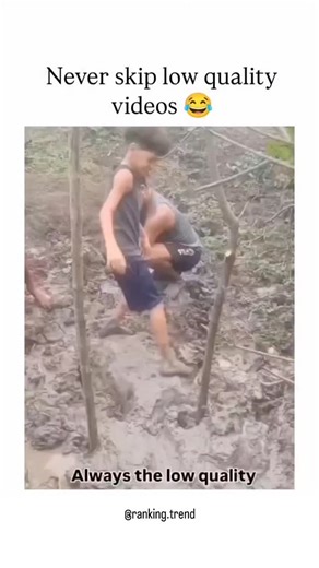 ◦•●◉✿𝐇𝐒𝐀𝐘✿◉●•◦ on Instagram: "The Instagram reel features a 34-second low-resolution video of young men in a muddy outdoor brawl, wrestling around wooden poles while wearing football jerseys, overlaid with repetitive "Always the low quality" text to highlight its grainy footage. Captioned "Never skip low quality videos ", it humorously promotes watching imperfect clips for their chaotic entertainment value, aligning with the author's bio on using humour to cope with reality. Posted on 28 Sep