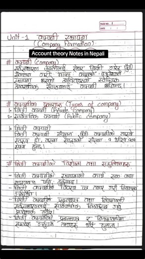 Essential Account Theory Notes in Nepali