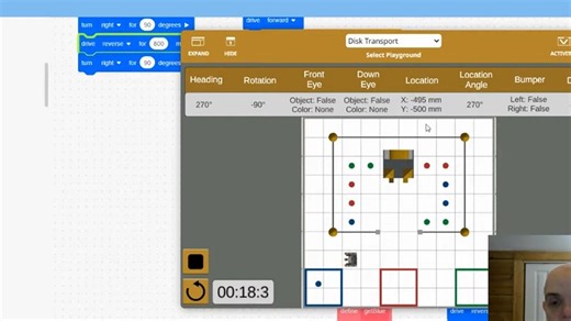 少儿编程|机器人|游戏|VEX VR|Disk Transport|Castle Color Match|Level 1