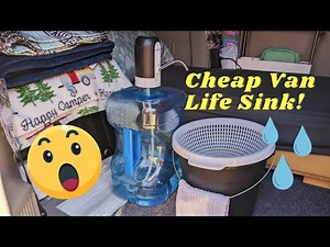Cheap & Easy DIY Sink Solution for VAN LIFE - No Tools Required! | Minivan Camper Van Conversion