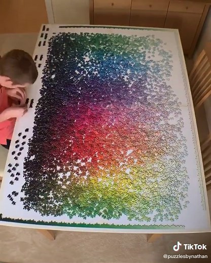 5000 piece rainbow puzzle time-lapse! 33.5 hours in just 36 seconds! #jigsaw #puzzle #timelapse #rainbow #satisfying #amazing #wow #awesome #crazy