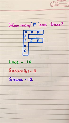 how many 'F' are there?🤔🧐#shorts #art #writing #puzzle #challenge #trending