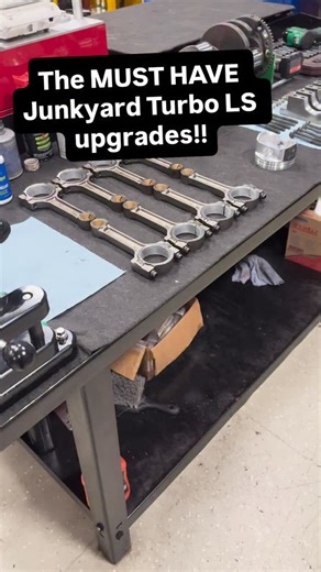 In an attempt to make even more power and still keep our Junkyard 5.3L on a budget, we are putting just a few key upgrades in this thing before putting it back together. Some @arpbolts LS series rod bolts are replacing the factory torque to yield fasteners for more strength and serviceability. We also knew we needed a better piston before pushing it harder, so a set of 4032 forged ICON series @uempistons are giving us some extra protection in the cylinder pressure department. We have a few more 