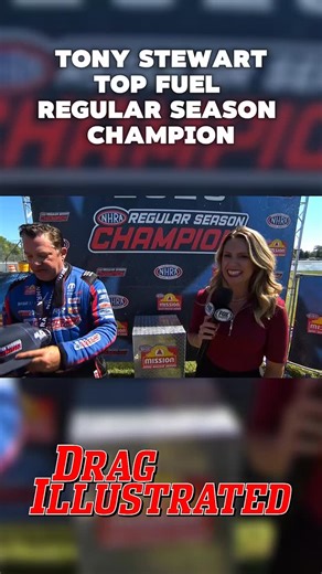 Tony Stewart Top Fuel Regular Season Champion -Tony Stewart clinched the Top Fuel regular season championship on Monday at the Cornwell Quality Tools NHRA U.S. Nationals when he won the second round of elimination at Lucas Oil Indianapolis Raceway Park. | Drag Illustrated