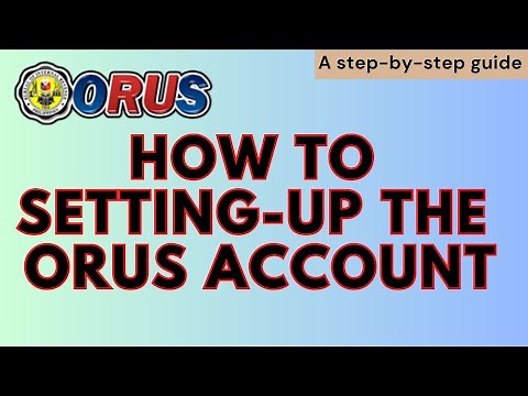 S1905 | BIR Online Registration and Update System (ORUS) | How to set-up the ORUS Account