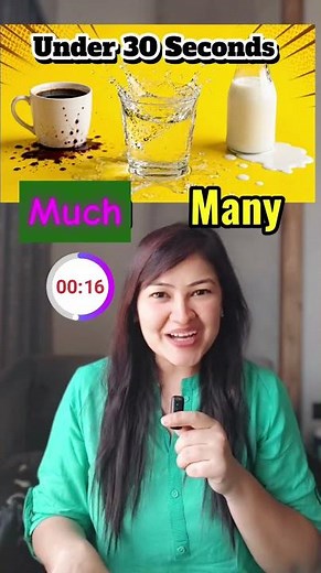 Under 30 Seconds 😊 Much vs many made easy 👀 Learn English grammar with simple visual examples.