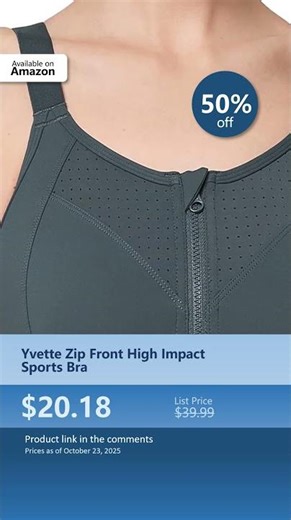 Yvette Zip Front High Impact Sports Bra
